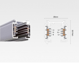 3 Phase DALI Track System - 3L+DALI Suspension Kit